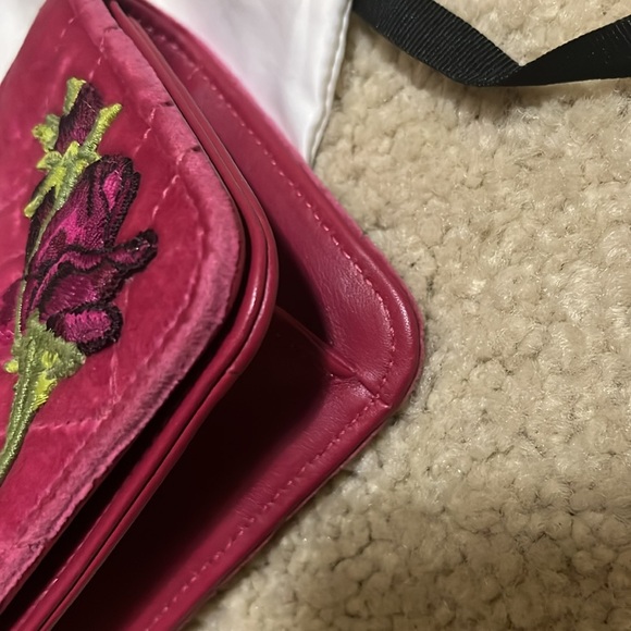 Auth GUCCI MARMONT LOVE PINK VELVET CLUTCH Purse Handbag Pearls & Gold - Picture 7 of 13